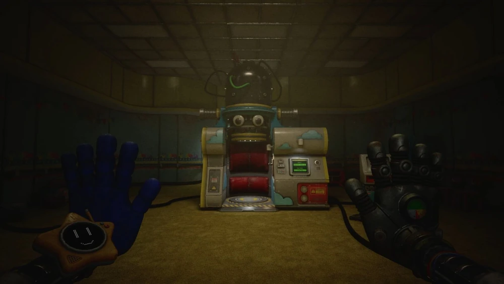 Toy machine control station with colorful panels in Safe Haven update